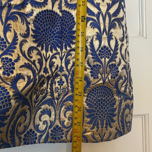 Alice + Olivia Blue and Gold Patterned Dress size 2 - Picture 5 of 5
